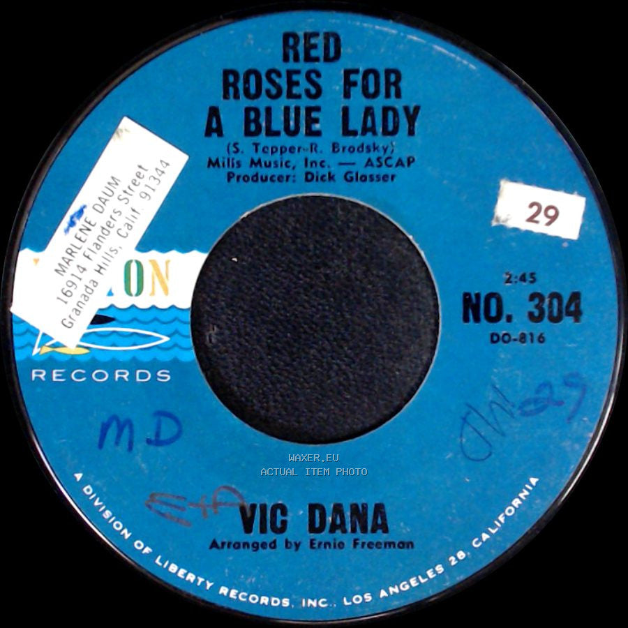 Vic Dana - Red Roses For A Blue Lady / Blue Ribbons (For Her Curls) side A