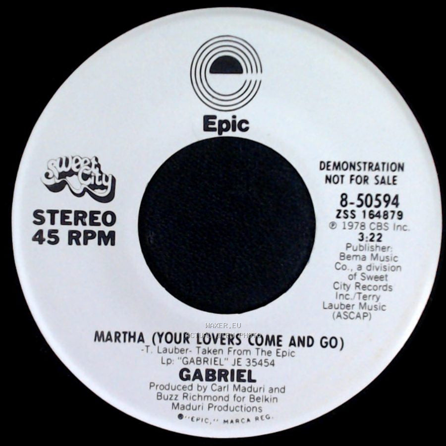 Gabriel - Martha (Your Lovers Come And Go) / Martha (Your Lovers Come And Go) side B