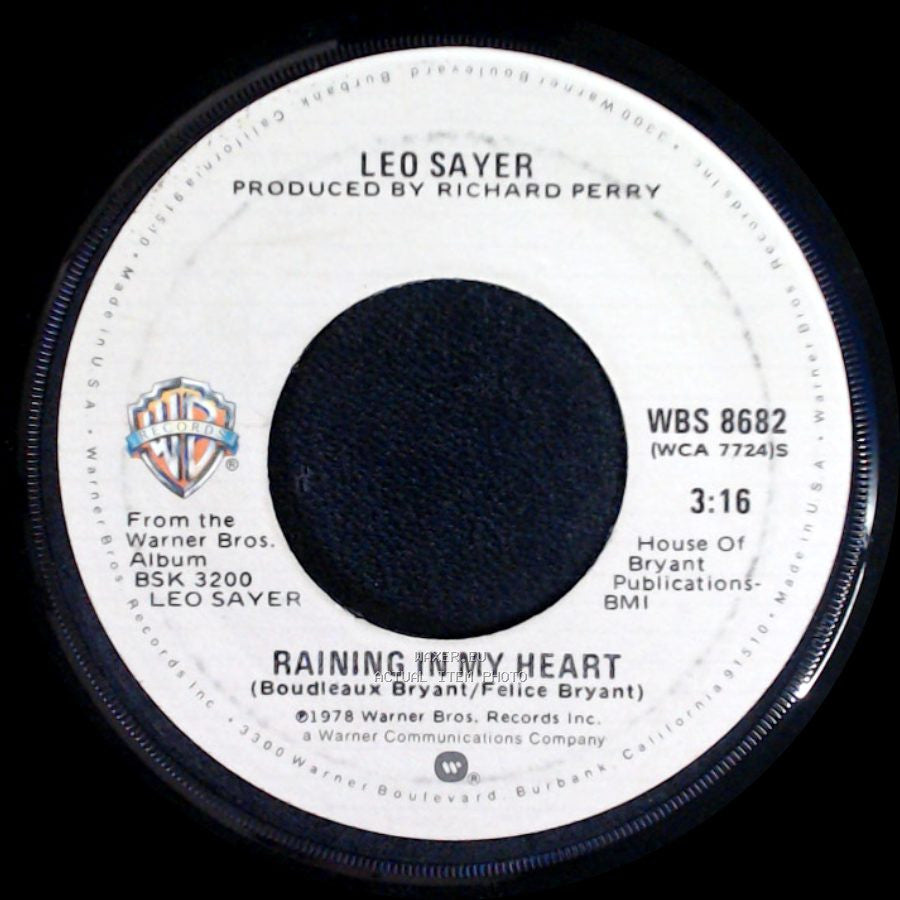 Leo Sayer - No Looking Back / Raining In My Heart side B