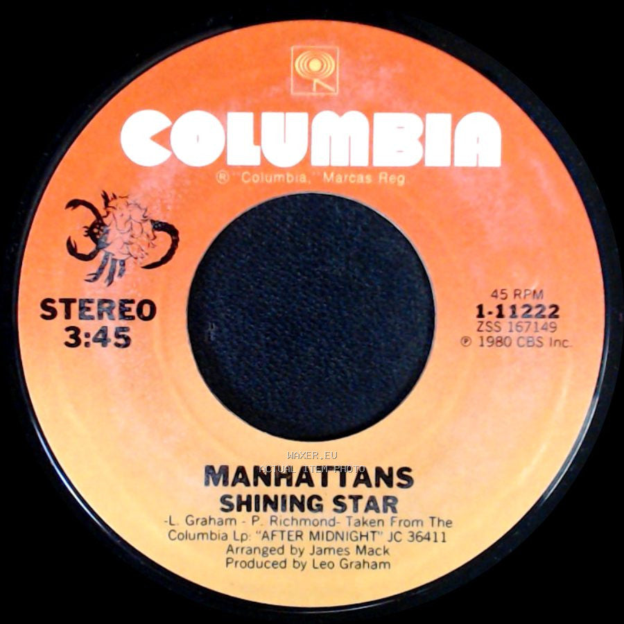 Manhattans - I'll Never Run Away From Love Again / Shining Star side B