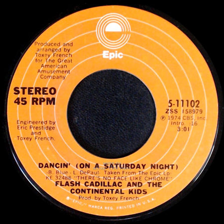 Flash Cadillac And The Continental Kids - The Way I Feel Tonight / Dancin' (On A Saturday Night) side B