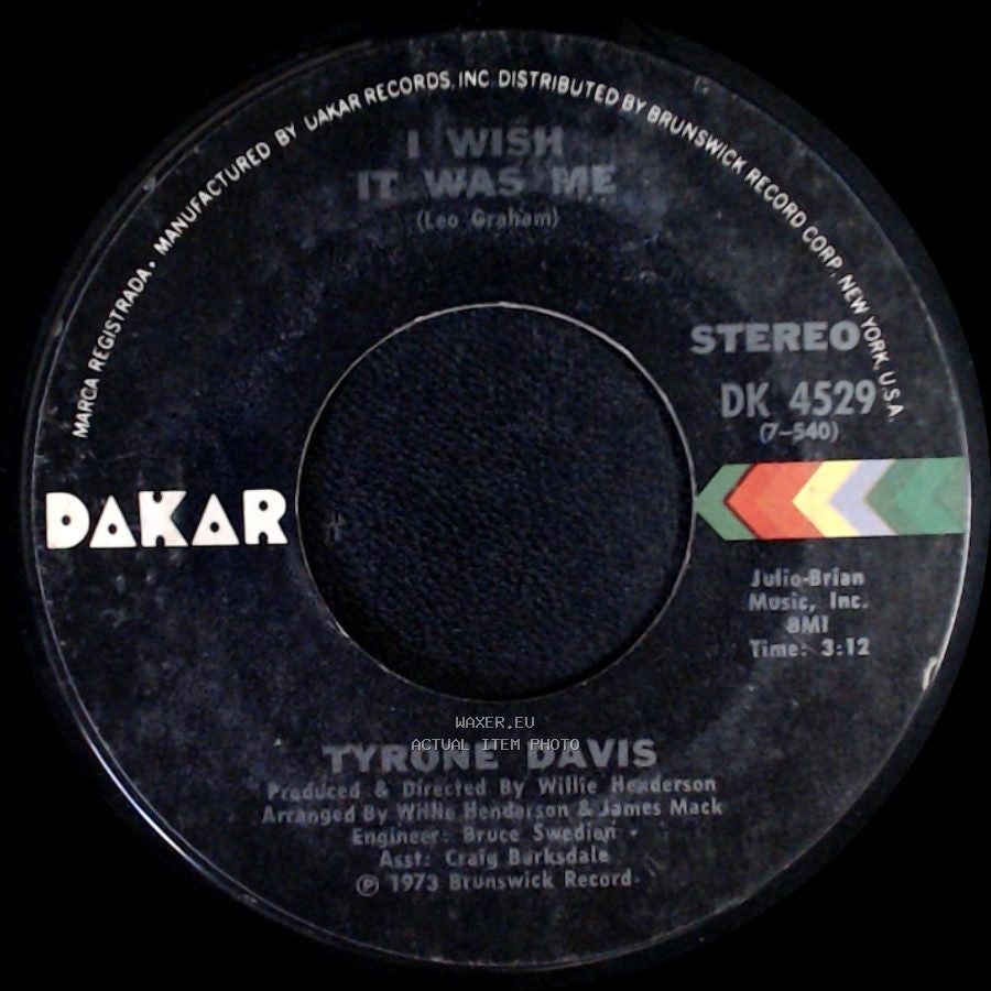 Tyrone Davis - You Don't Have To Beg Me To Stay / I Wish It Was Me side B