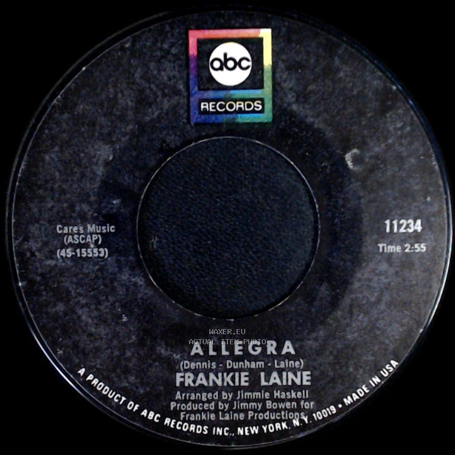 Frankie Laine - If I Didn't Believe In You / Allegra side B