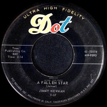 Jimmy Newman - A Fallen Star / I Can't Go On This Way side A