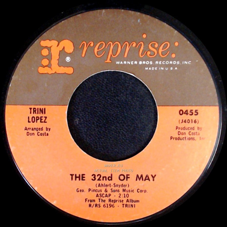 Trini Lopez - I'm Comin' Home, Cindy / The 32Nd Of May side B