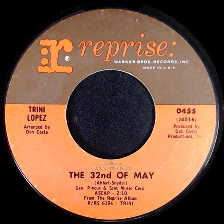 Trini Lopez - I'm Comin' Home, Cindy / The 32Nd Of May side B