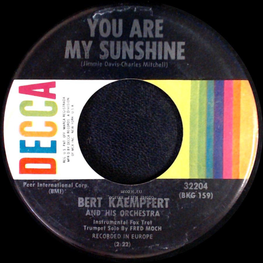 Bert Kaempfert And His Orchestra - You Are My Sunshine / Love For Love side A