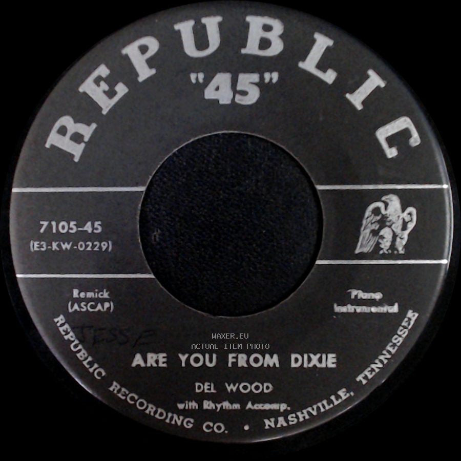 Del Wood - There's A Tavern In The Town / Are You From Dixie side B