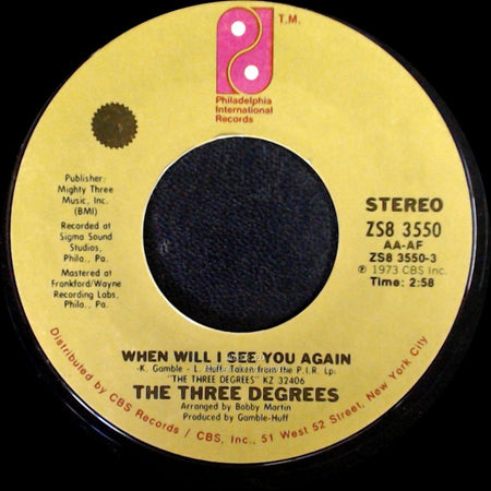 The Three Degrees - Year Of Decision / When Will I See You Again side B