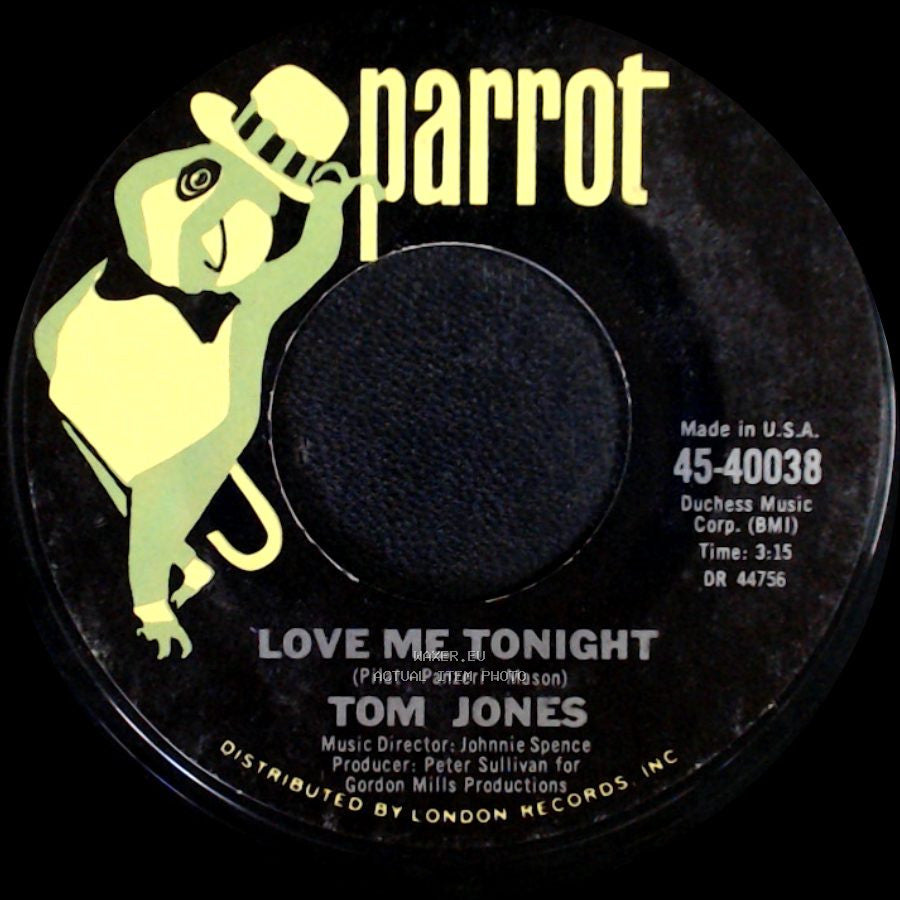 Tom Jones - Love Me Tonight / Hide And Seek side A