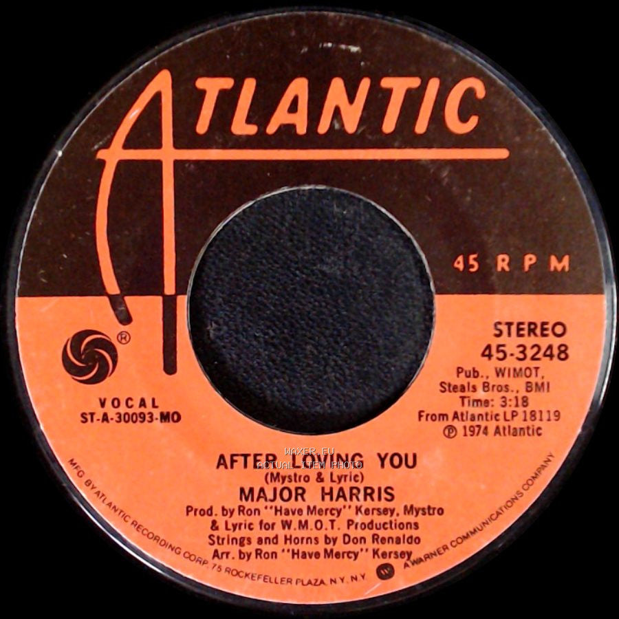 Major Harris - After Loving You / Love Won't Let Me Wait side A