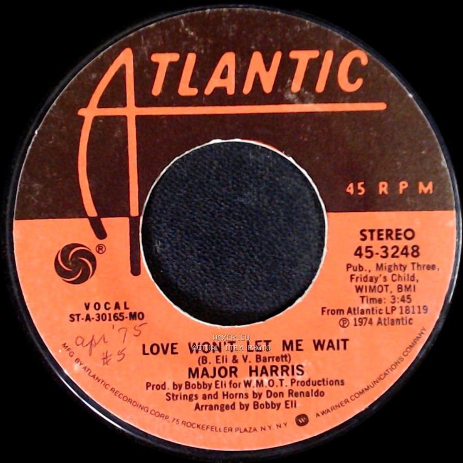 Major Harris - After Loving You / Love Won't Let Me Wait side B