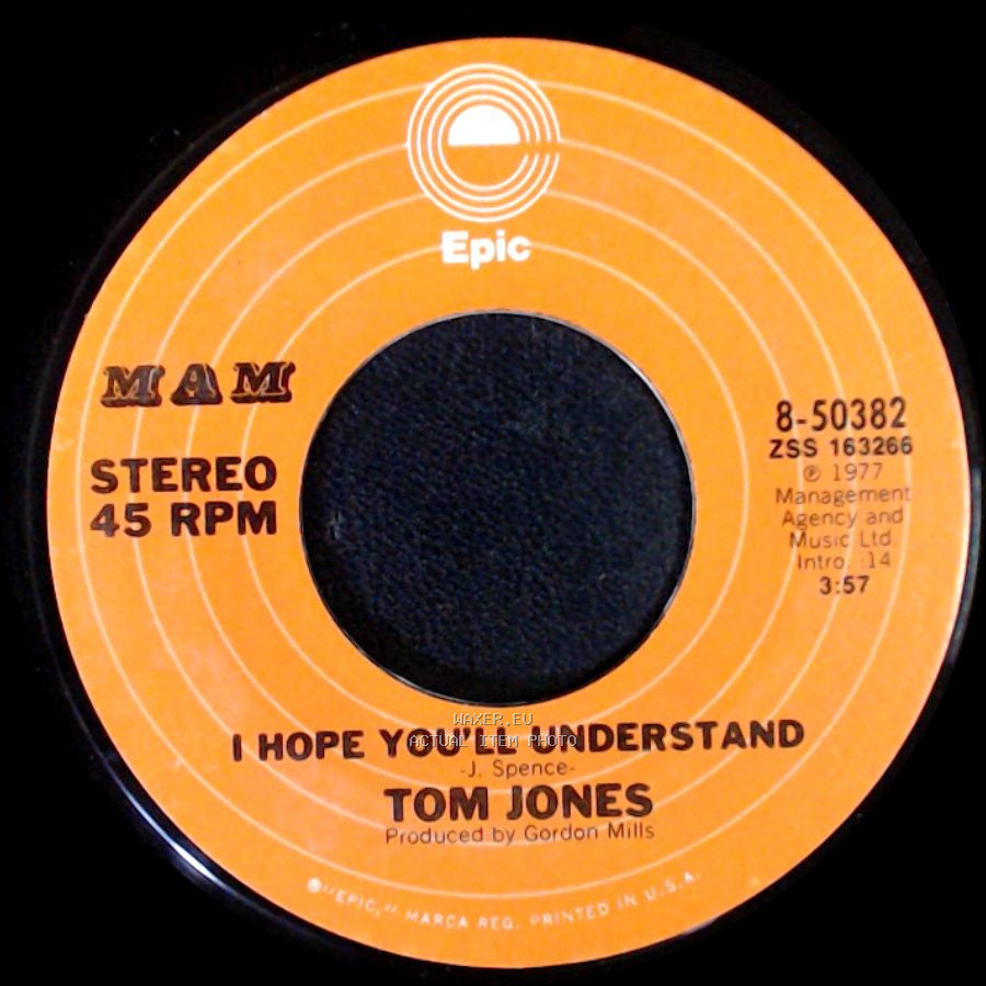 Tom Jones - Take Me Tonight / I Hope You'll Understand side B