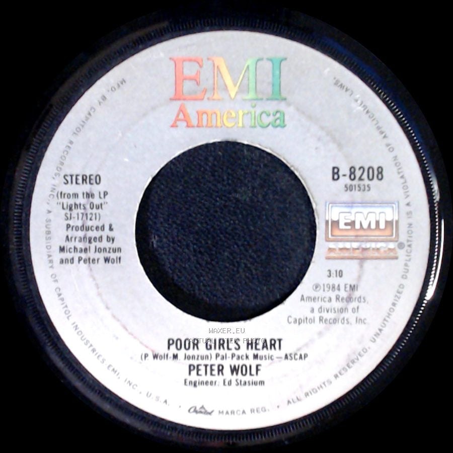 Peter Wolf - Lights Out / Poor Girl's Heart side B