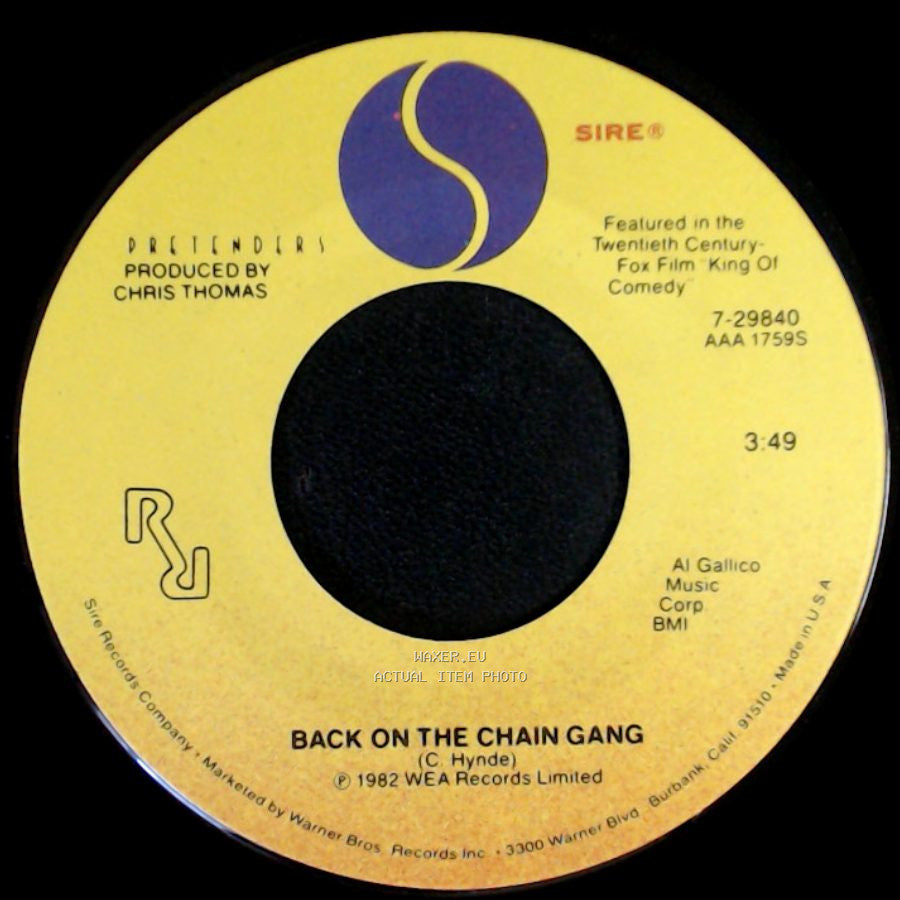Pretenders - Back On The Chain Gang / My City Was Gone side A