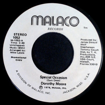 Dorothy Moore - Special Occasion / Special Occasion side B