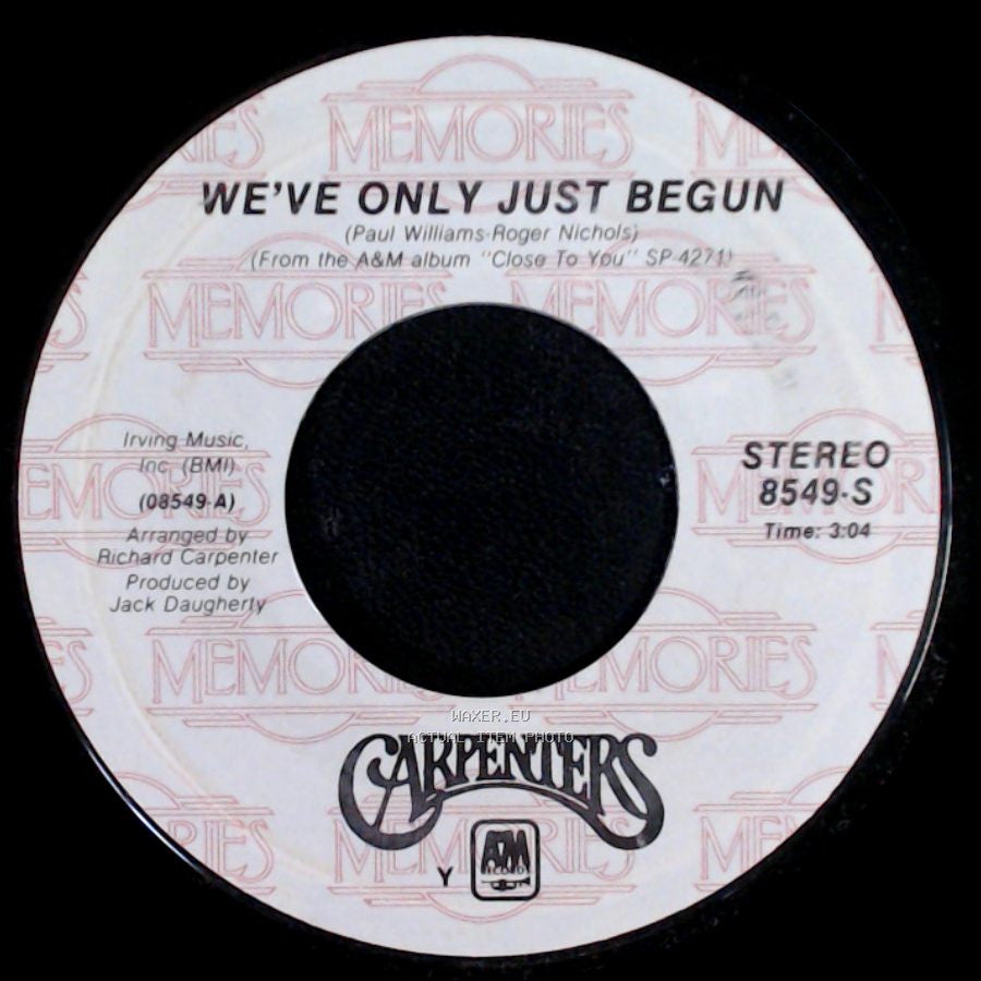 Carpenters - For All We Know / We've Only Just Begun side B