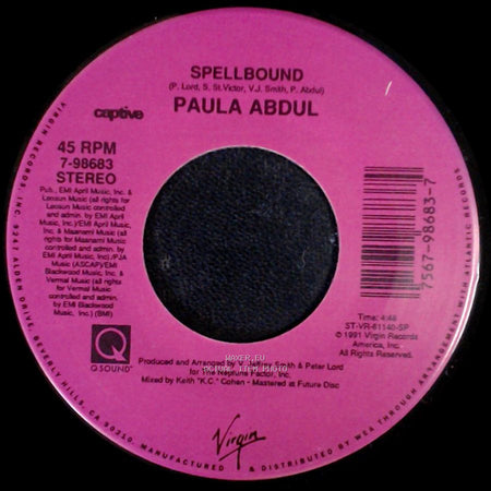 Paula Abdul - Blowing Kisses In The Wind / Spellbound side B