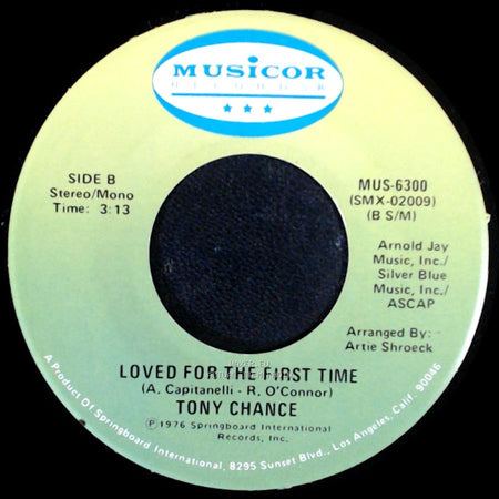 Tony Chance - Sweet Marjorene / Loved For The First Time side B