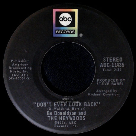 Bo Donaldson And The Heywoods - Billy, Don't Be A Hero / Don't Ever Look Back side B