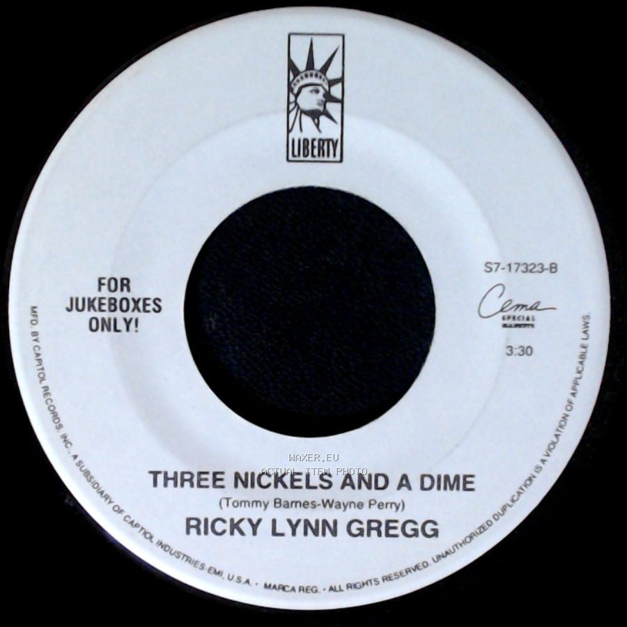 Ricky Lynn Gregg - Three Nickels And A Dime / If I Had A Cheatin' Heart side A