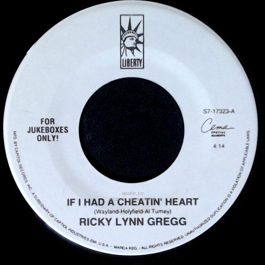 Ricky Lynn Gregg - Three Nickels And A Dime / If I Had A Cheatin' Heart side B