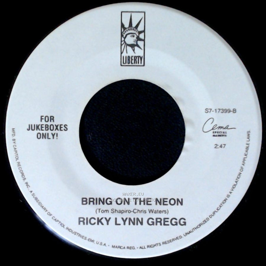 Ricky Lynn Gregg - Can You Feel It / Bring On The Neon side B