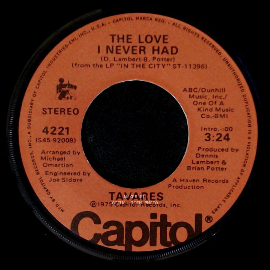 Tavares - In The City / The Love I Never Had side B