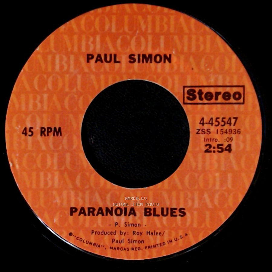 Paul Simon - Paranoia Blues / Mother And Child Reunion side A