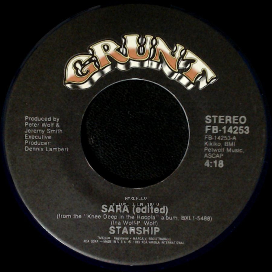 Starship - Hearts Of The World (Will Understand) / Sara (Edited) side B