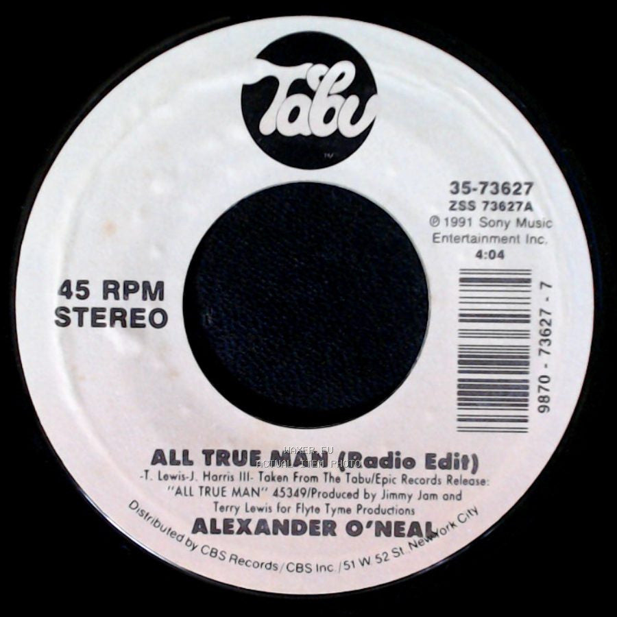 Alexander O'neal - All True Man (Instrumental) / All True Man (Radio Edit) side B