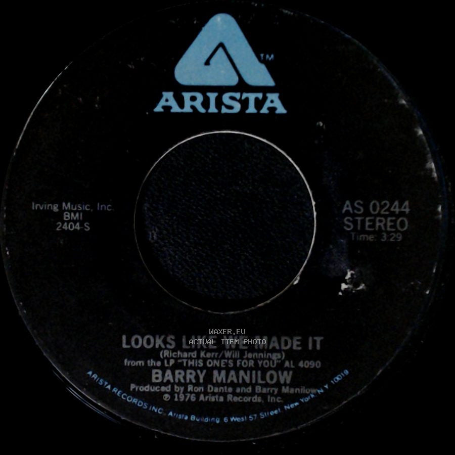 Barry Manilow - New York City Rhythm / Looks Like We Made It side B