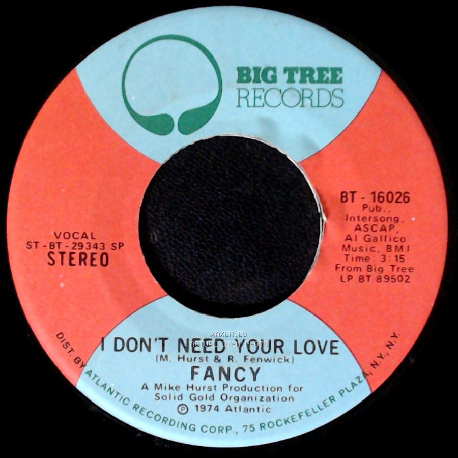Fancy - Touch Me / I Don't Need Your Love side B