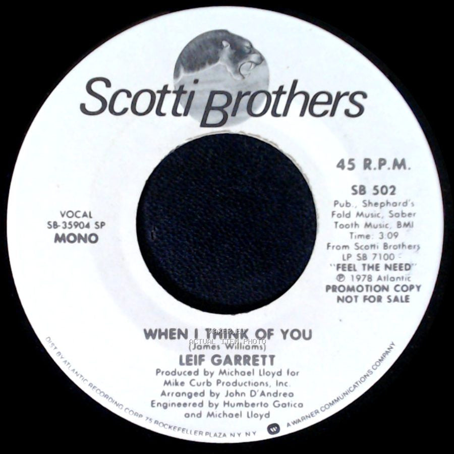 Leif Garrett - When I Think Of You / When I Think Of You side A