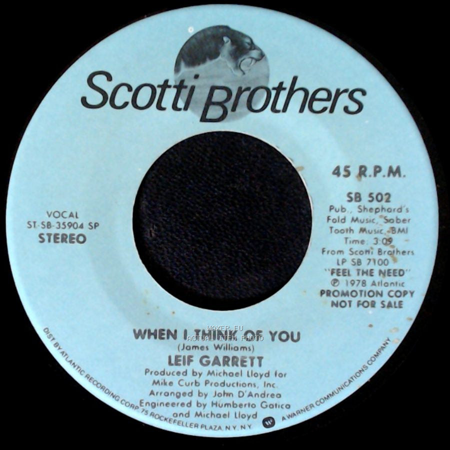 Leif Garrett - When I Think Of You / When I Think Of You side B