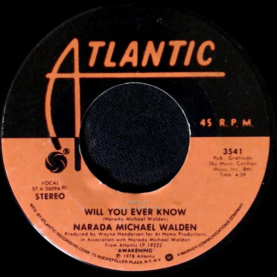 Narada Michael Walden - I Want Nobody Else (To Dance With You) / Will You Ever Know side B