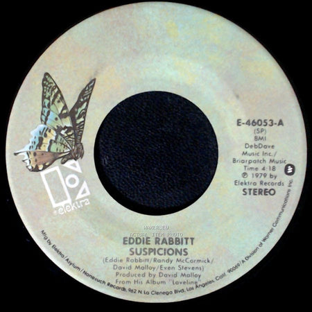 Eddie Rabbitt - Suspicions / I Don't Wanna Make Love (With Anyone Else But You) side A