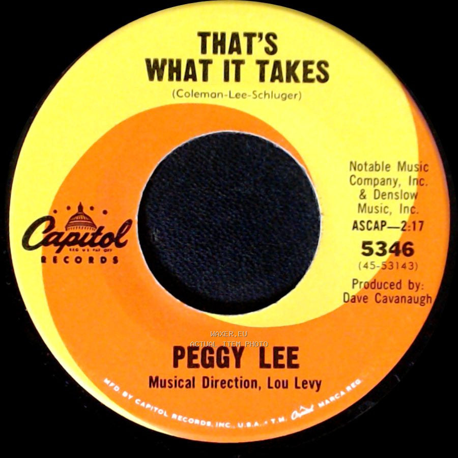 Peggy Lee - Pass Me By / That's What It Takes side B