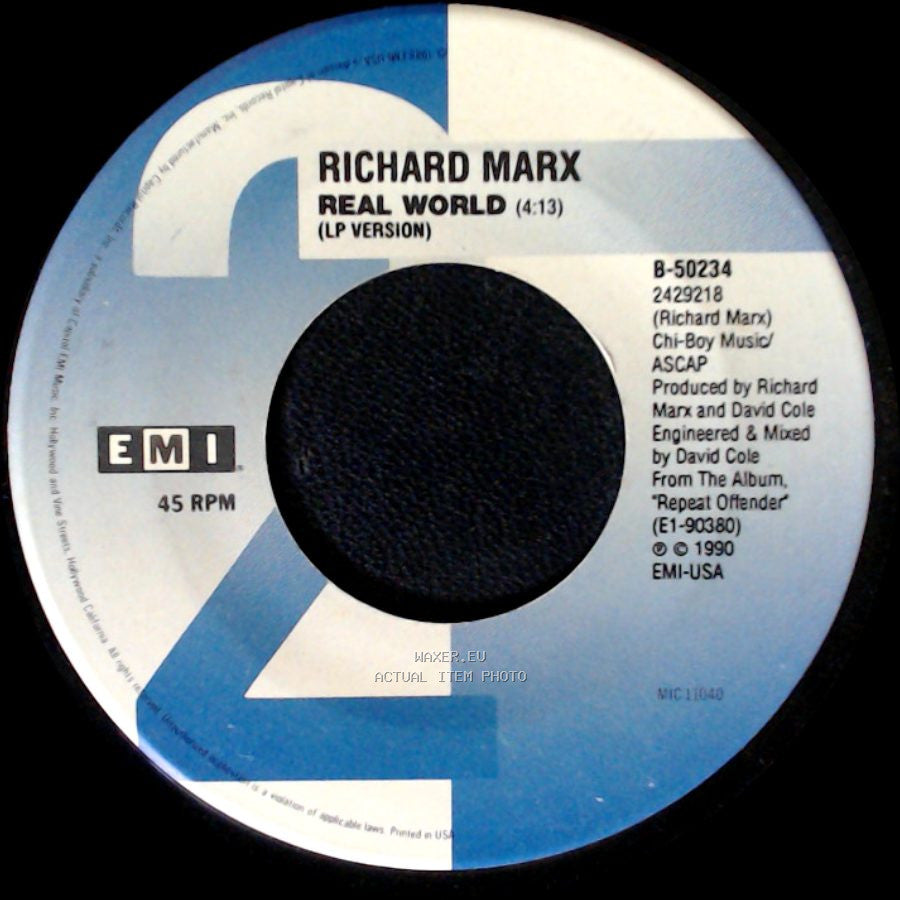 Richard Marx - Too Late To Say Goodbye (Single Version) / Real World (Lp Version) side B