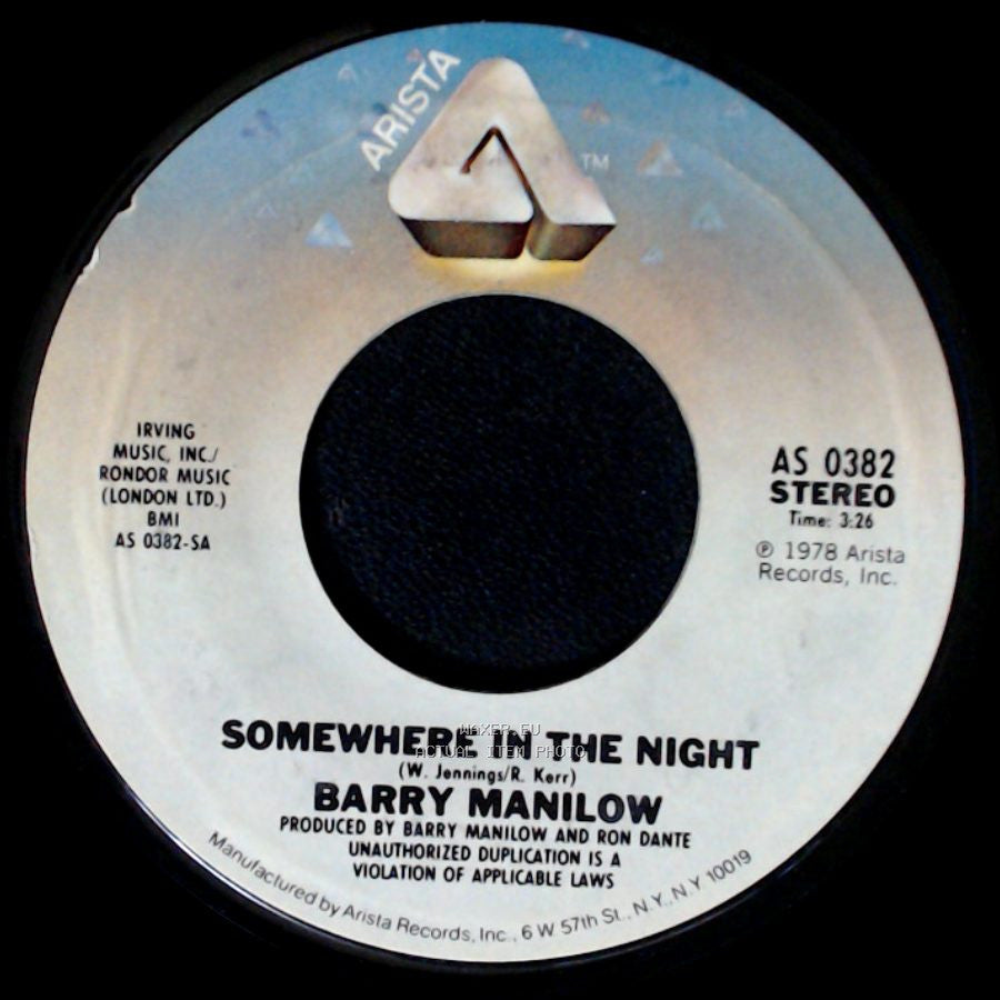 Barry Manilow - Leavin’ In The Morning / Somewhere In The Night side B