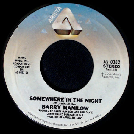 Barry Manilow - Leavin’ In The Morning / Somewhere In The Night side B