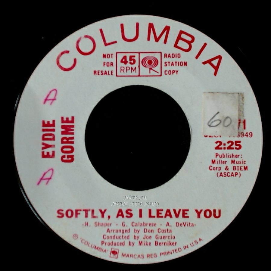 Eydie Gorme - What's Good About Goodbye? / Softly, As I Leave You side B