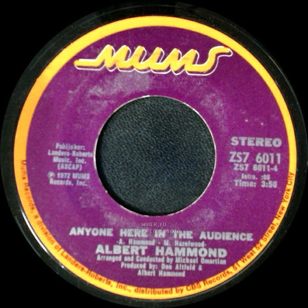 Albert Hammond - It Never Rains In Southern California / Anyone Here In The Audience side B