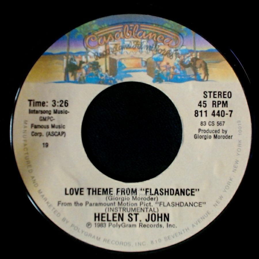 Irene Cara / Helen St. John - Flashdance... What A Feeling / Love Theme From “Flashdance” (Instrumental) side B