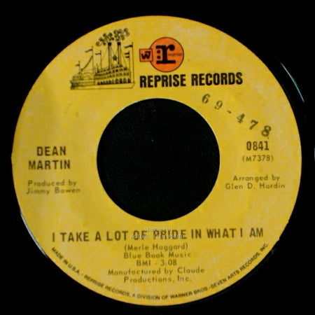 Dean Martin - I Take A Lot Of Pride In What I Am / Drowning In My Tears side A