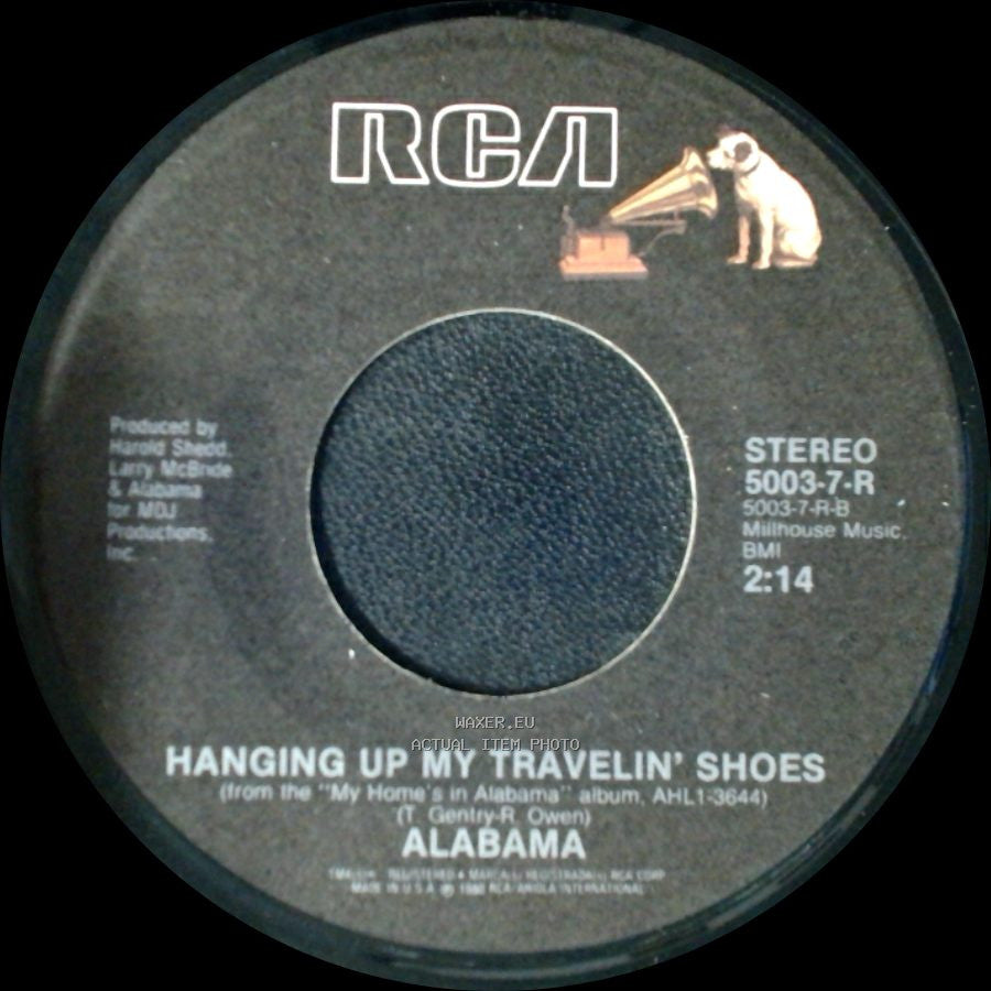 Alabama - Hanging Up My Travelin’ Shoes / Touch Me When We're Dancing side A
