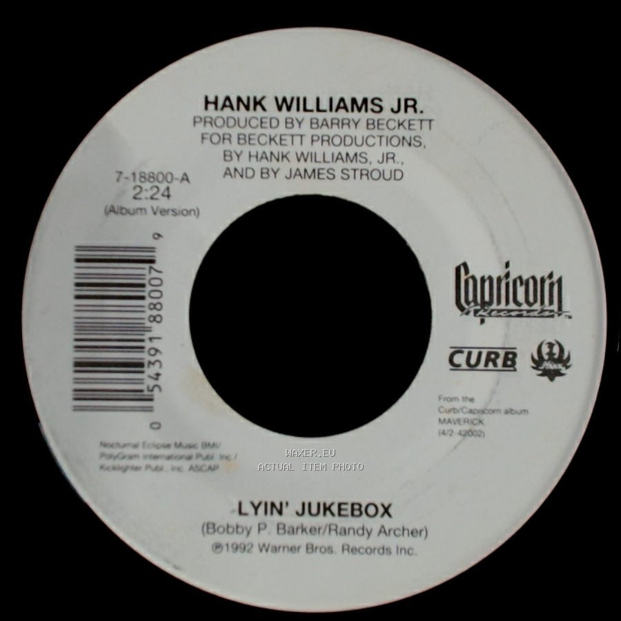 Hank Williams Jr. - Fax Me A Beer / -Lyin' Jukebox side B