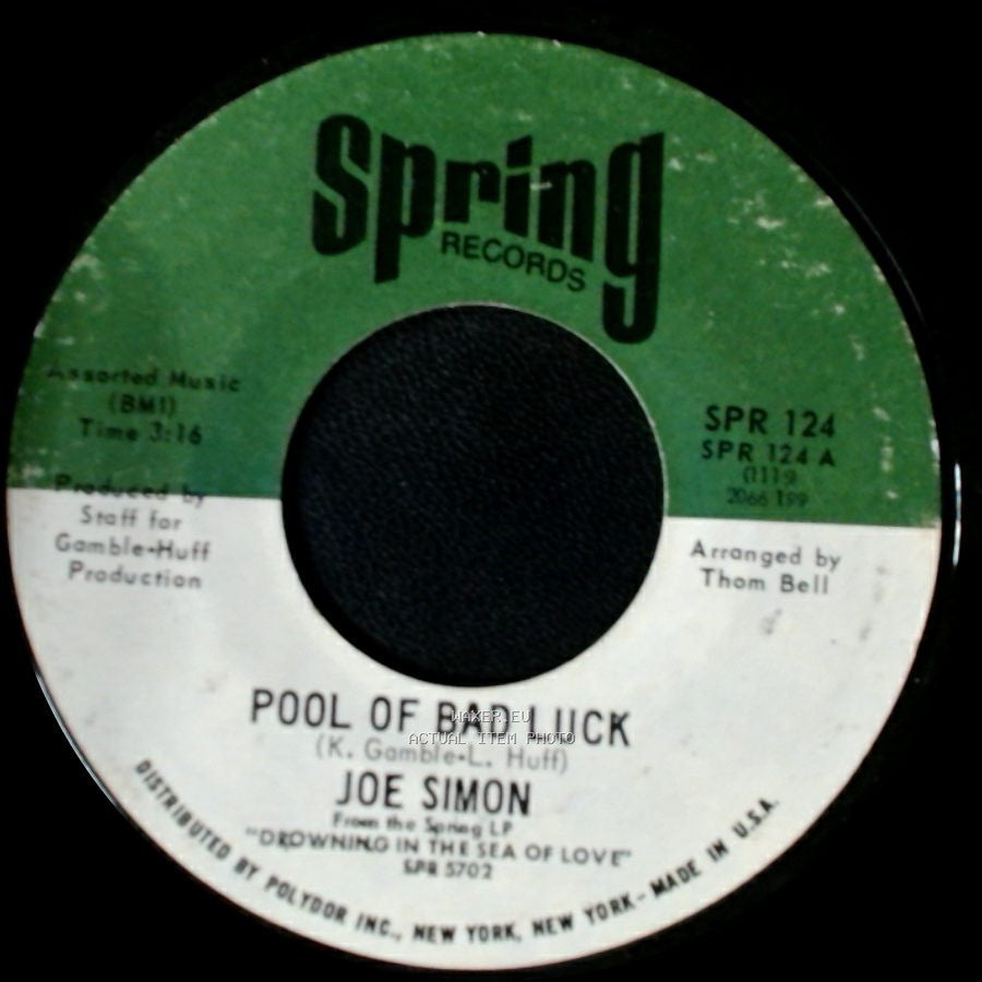 Joe Simon - Pool Of Bad Luck / Glad To Be Your Lover side A