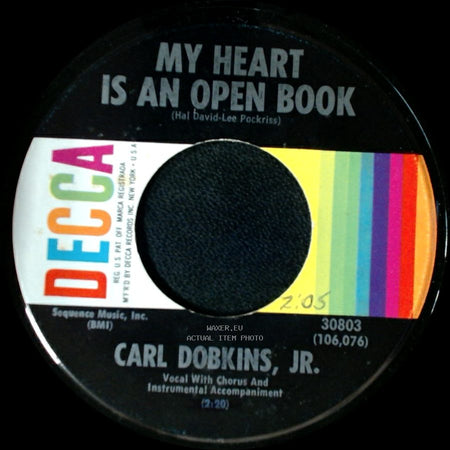 Carl Dobkins, Jr. - My Pledge To You / My Heart Is An Open Book side B