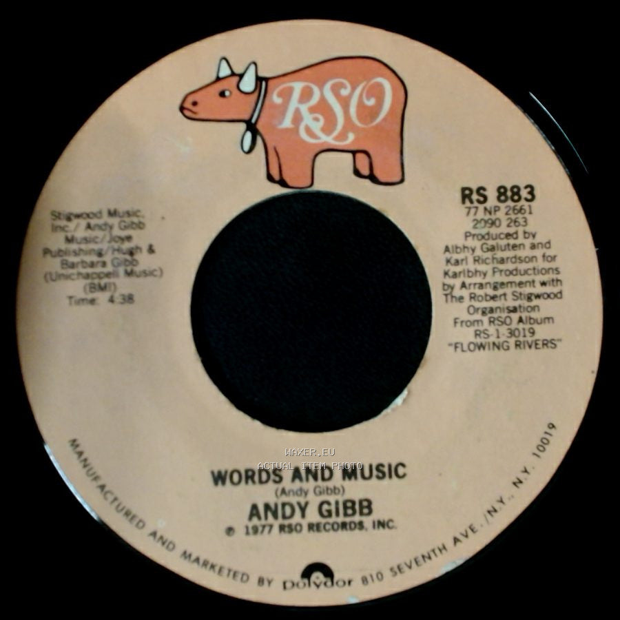 Andy Gibb - (Love Is) Thicker Than Water / Words And Music side B